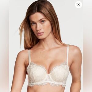 VS bra Dream Angels Lined Demi 34DD Cream Lace